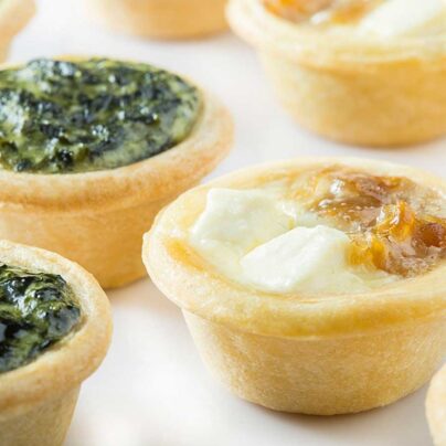Mini Quiches Spinach, Caramelized Onion & Feta Cheese (12 in pack)